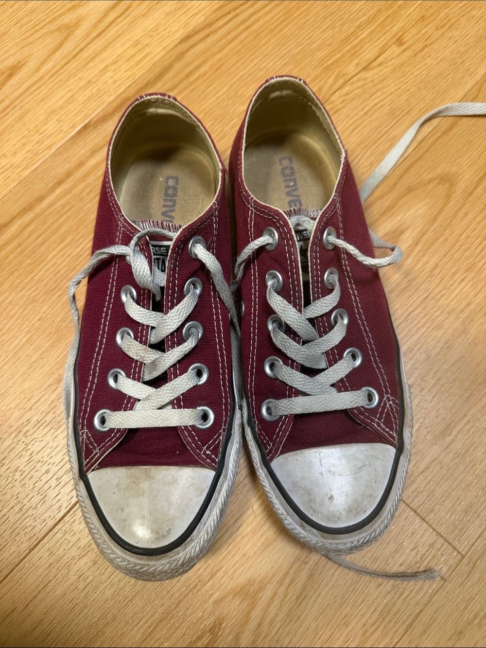 Converse Low-Top Sneakers - Burgundy with White Accents